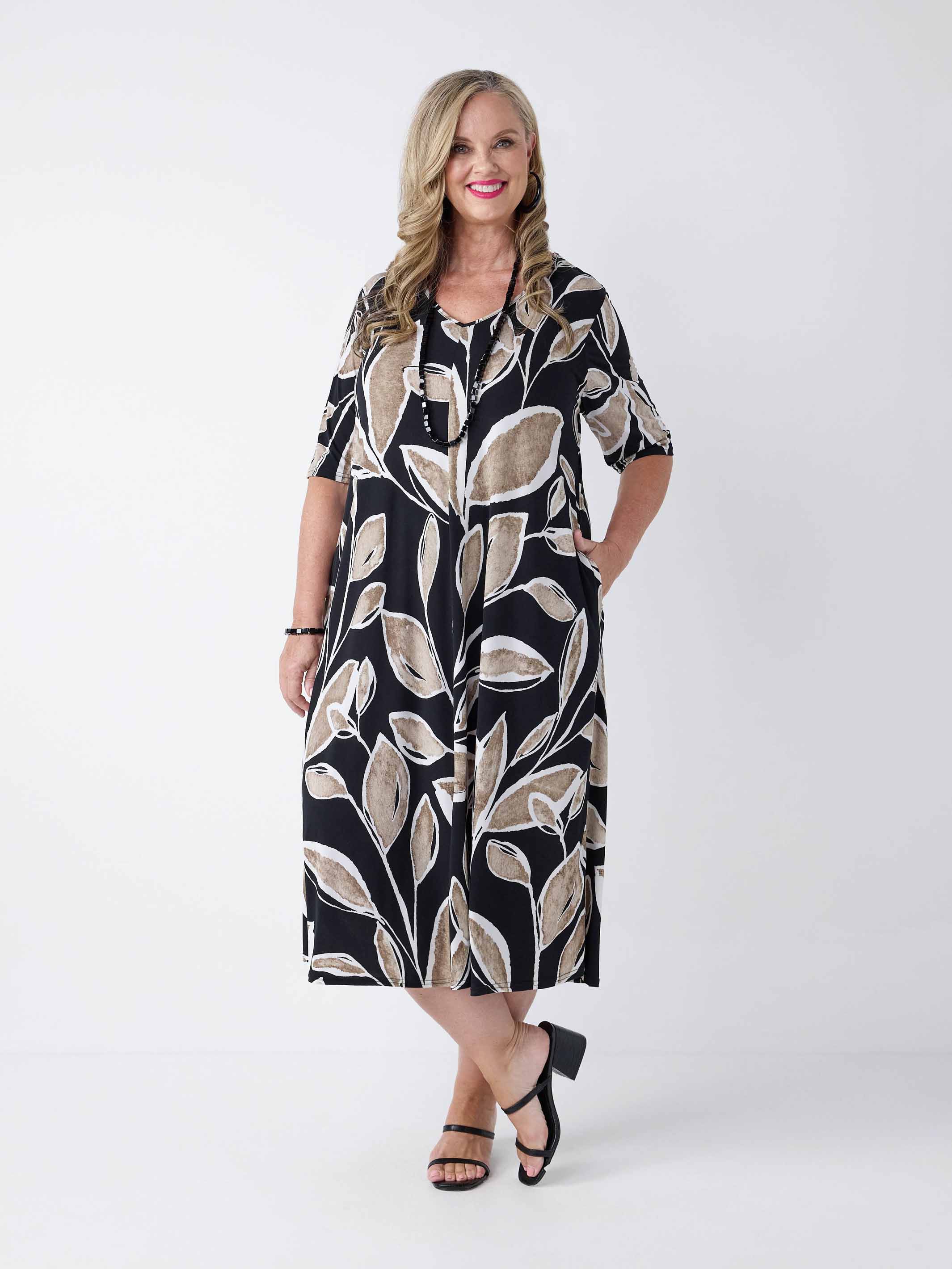 a line jersey midi dress A-Line Printed See below for our Color:Mocha Gold Smocked Heirloom Blue Swiss New year