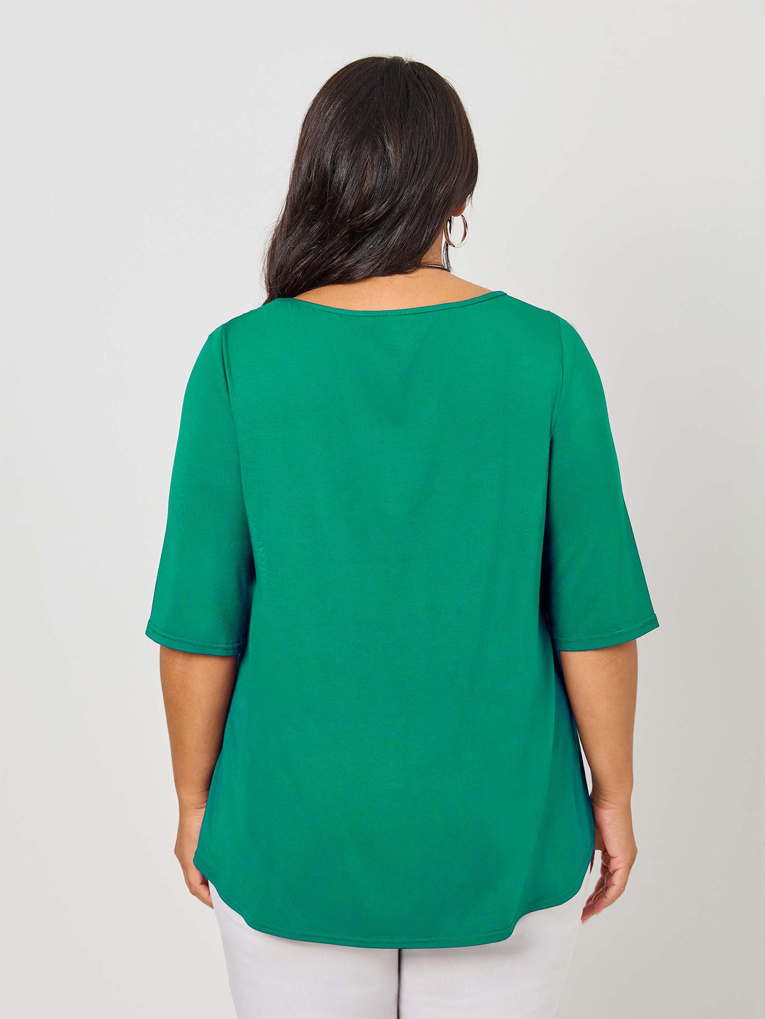 Basic 3/4 Sleeve Plain Tee - Green