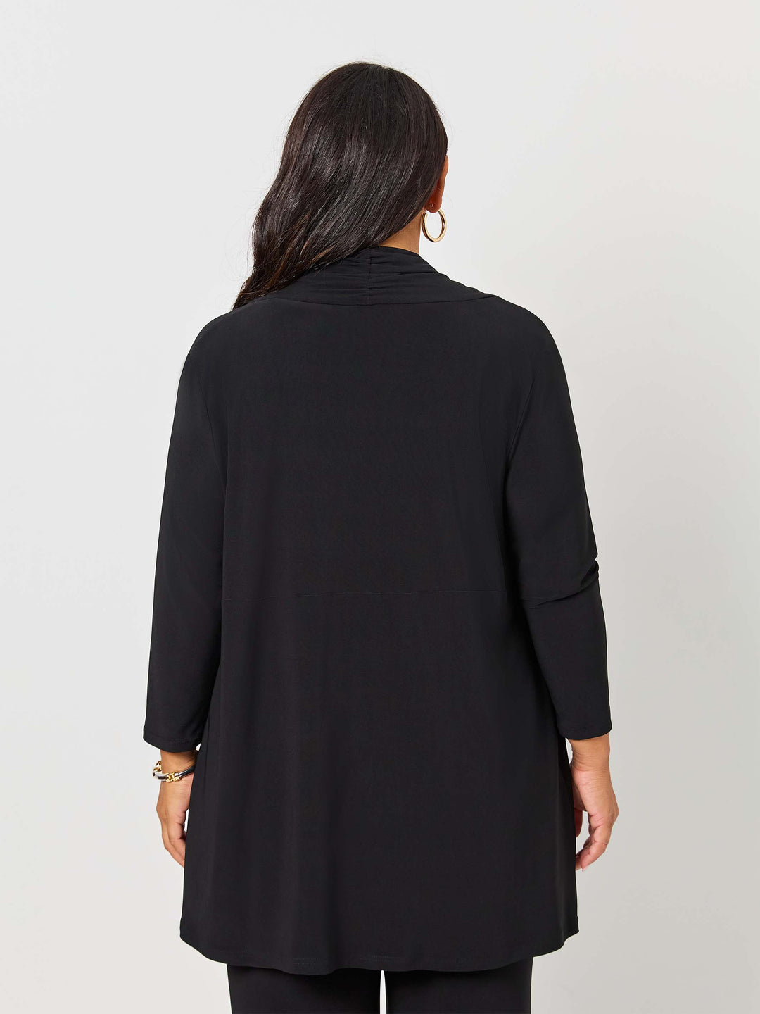 Open Front Jersey Jacket - Black