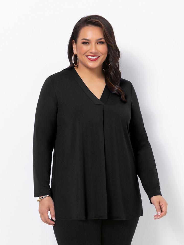 1137 V-Neck Band Invert Jersey Top