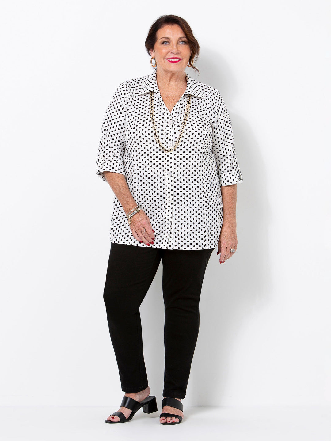 White/Black Pique Spot Shirt