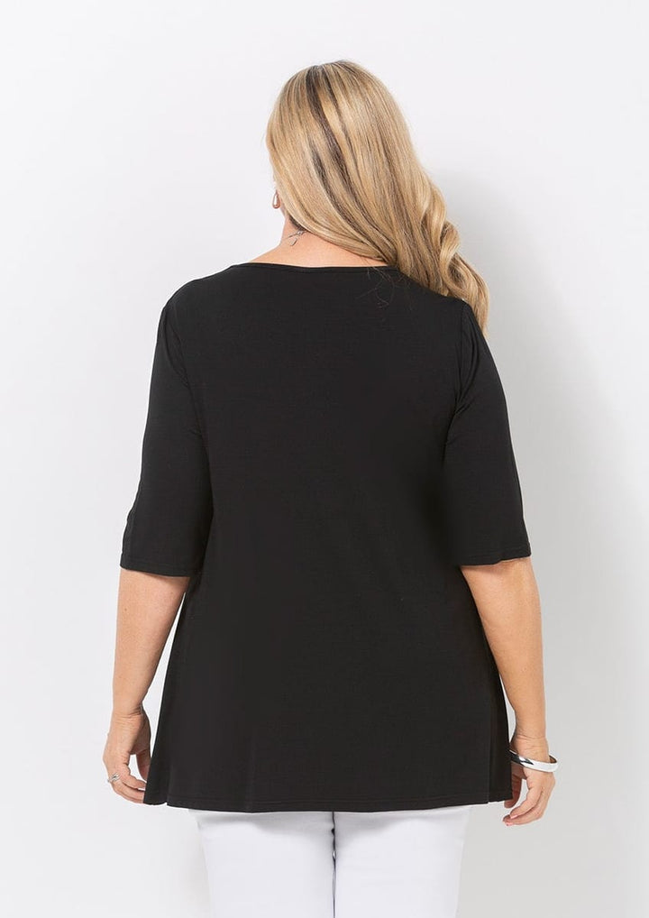 Bamboo V Neck Short Sl.