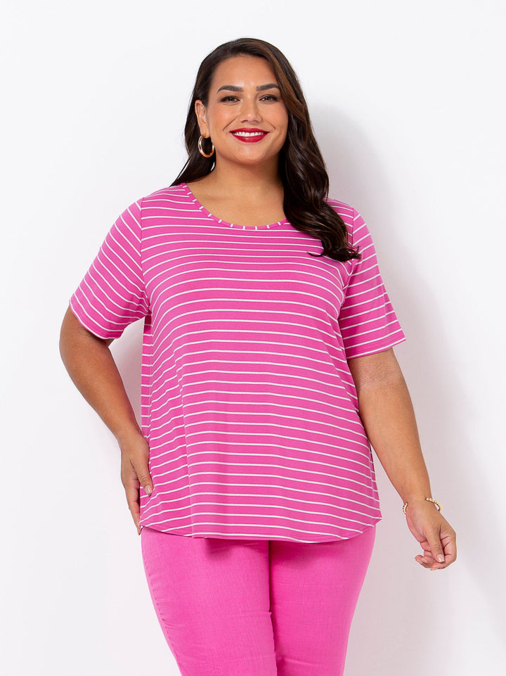 Hot Pink Stripe Tee