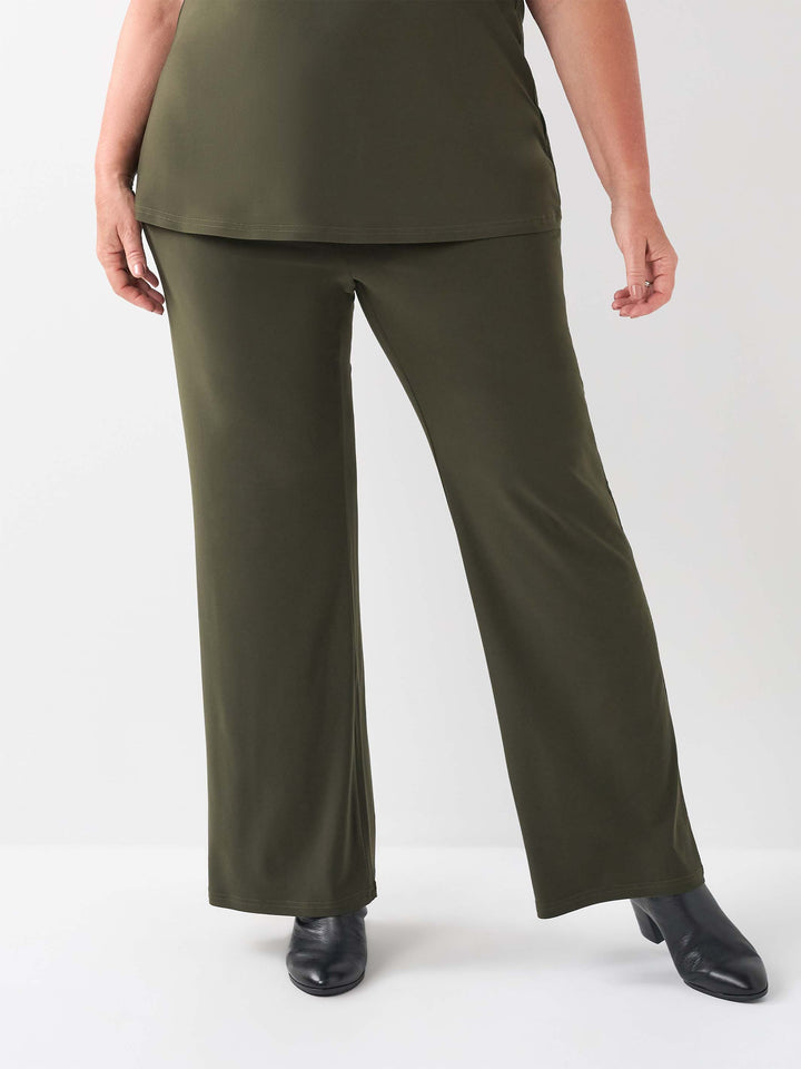 Olive Jersey Palazzo Pant