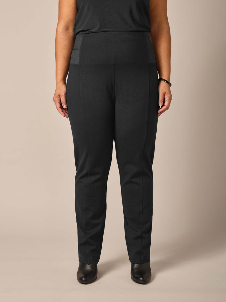 Ponte Pant with Wide Elastic Band - Black