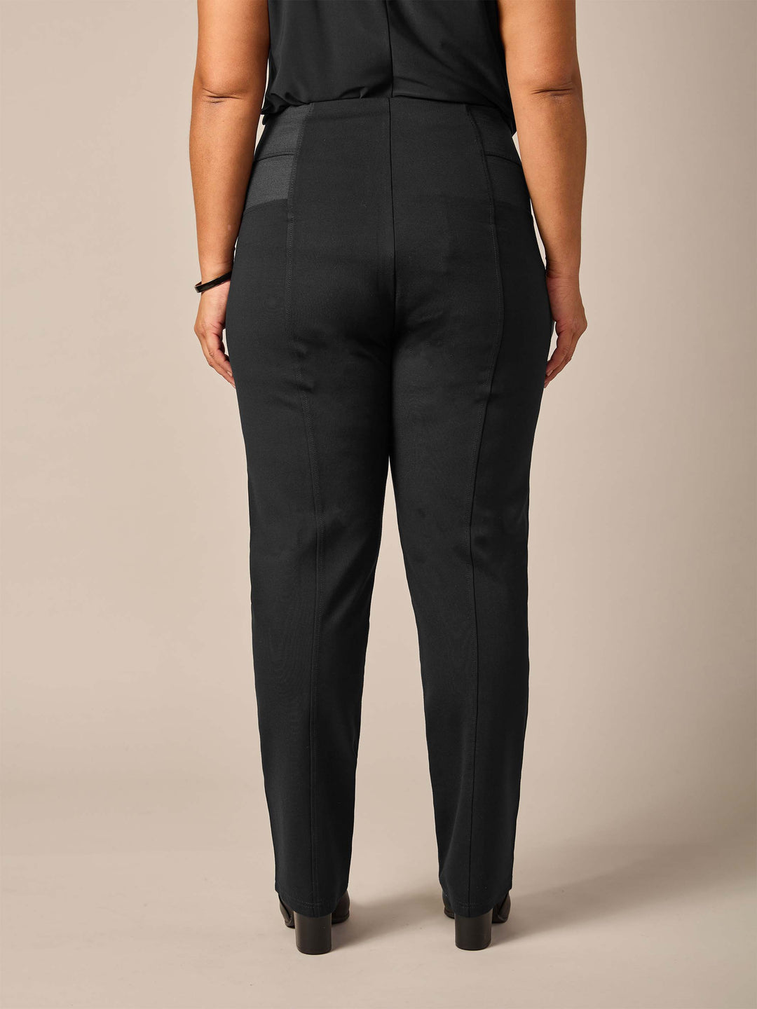 Ponte Pant with Wide Elastic Band - Black