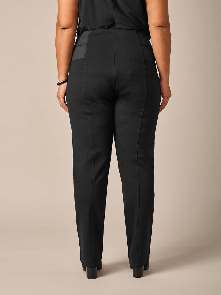 Ponte Pant with Wide Elastic Band - Black