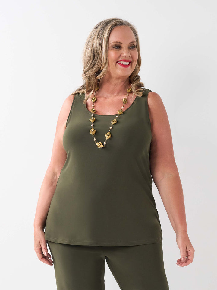 Olive Jersey Regular Cami