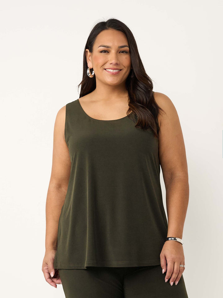 Olive Jersey Regular Cami