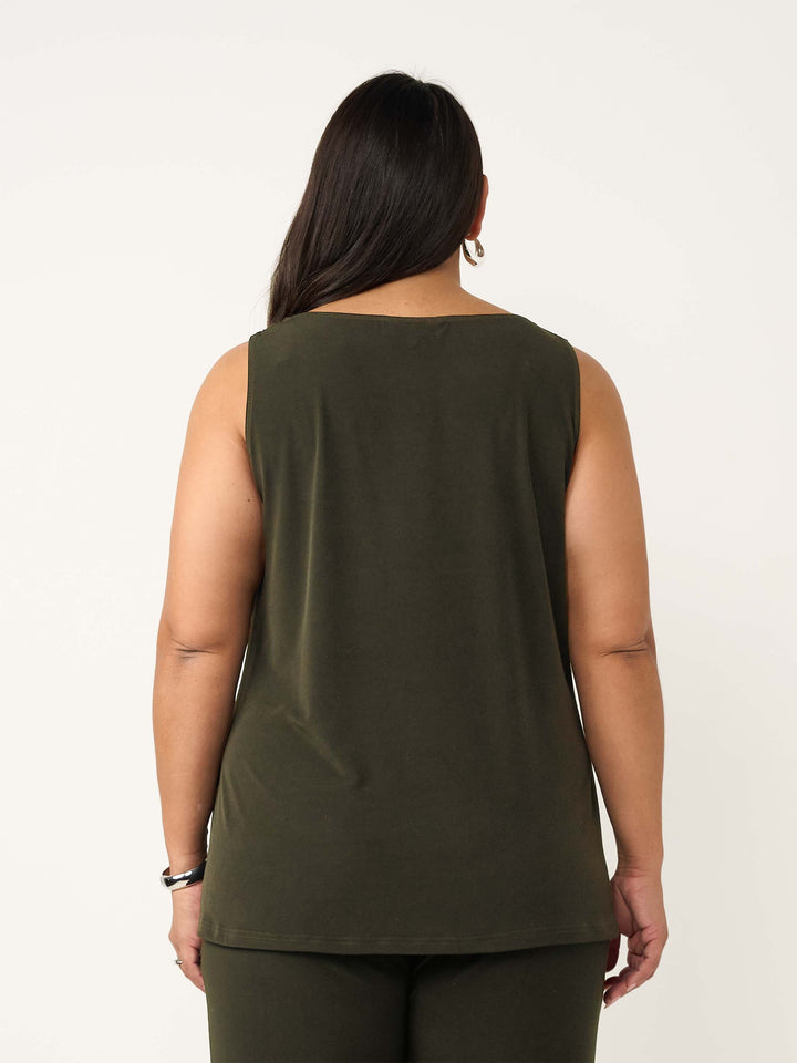 Olive Jersey Regular Cami
