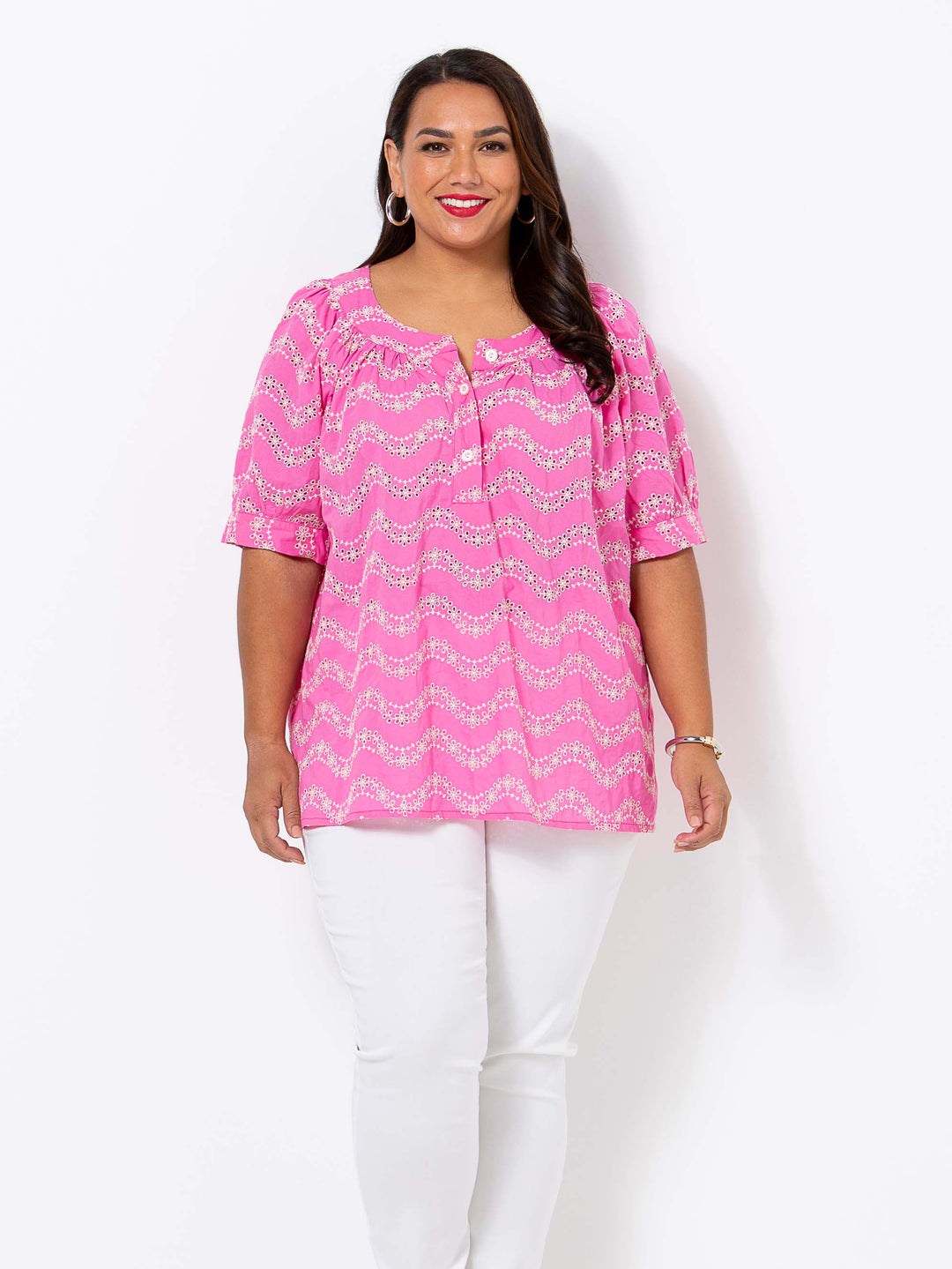 Pretty Pink Broderie Top