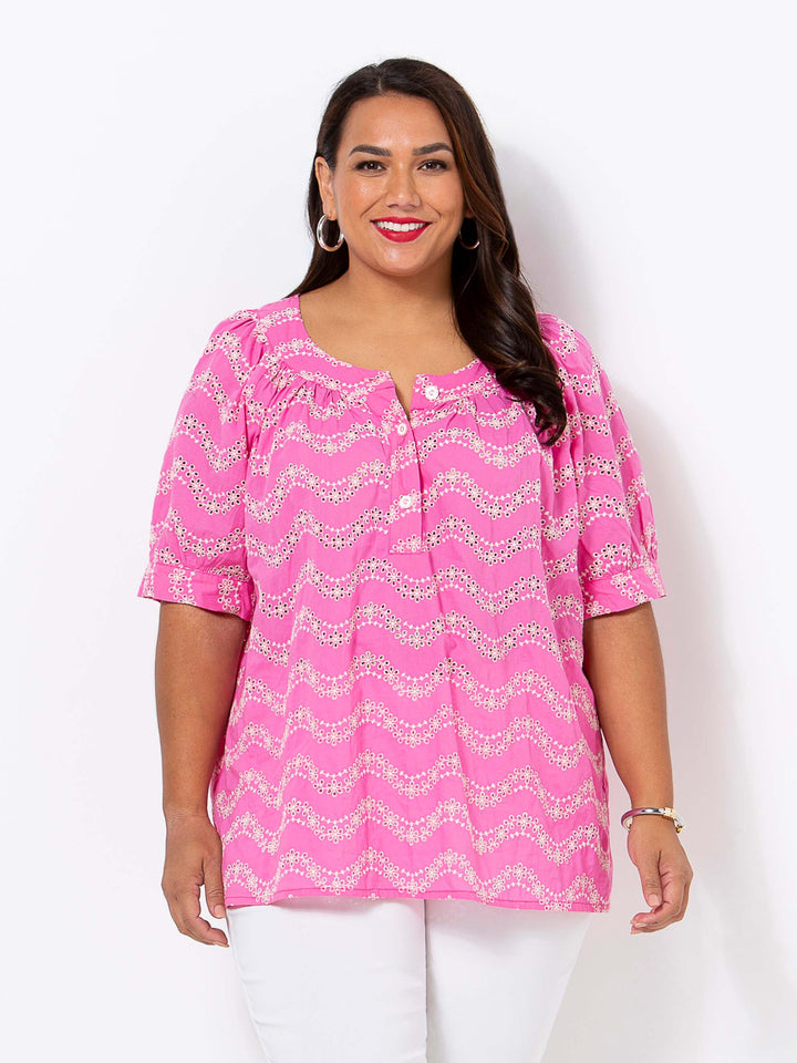 Pretty Pink Broderie Top