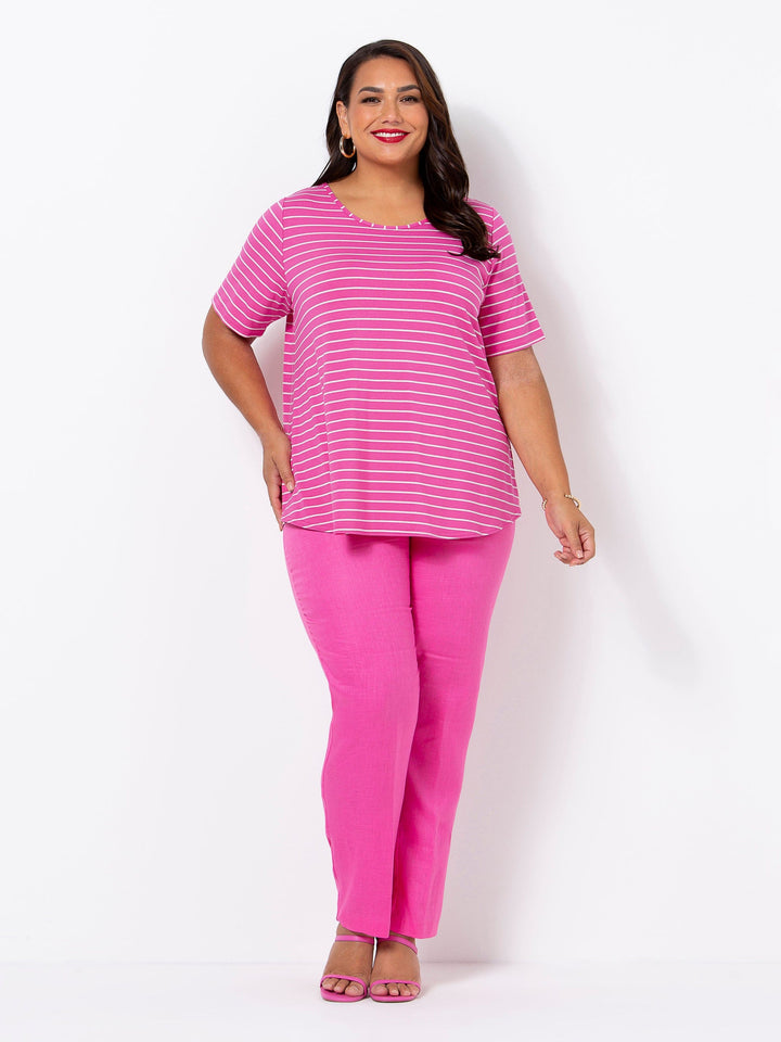 Hot Pink Stripe Tee