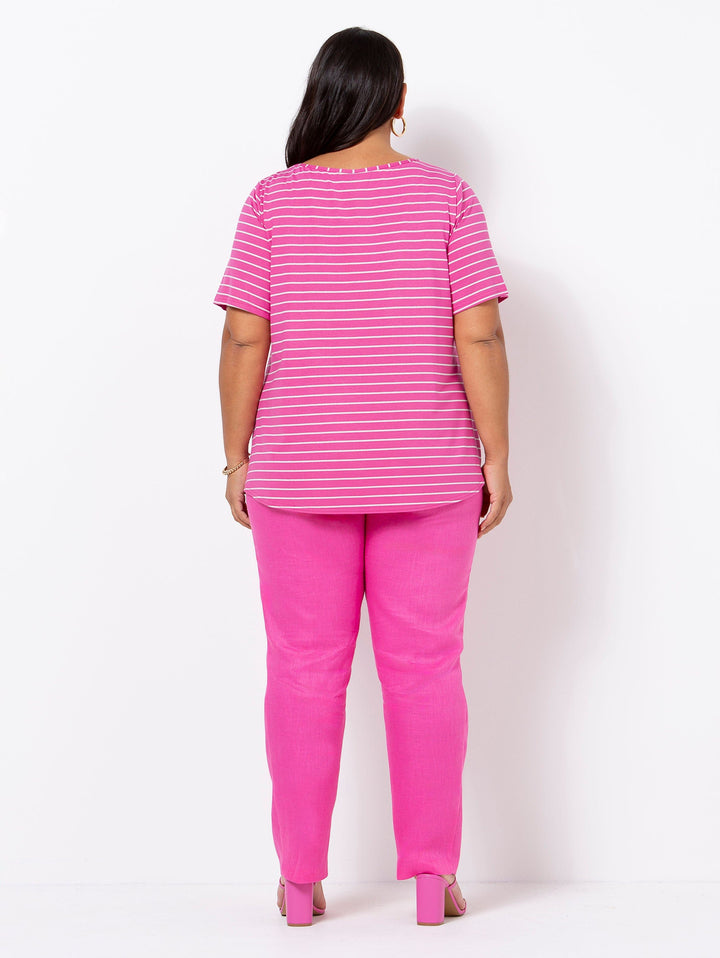 Hot Pink Stripe Tee