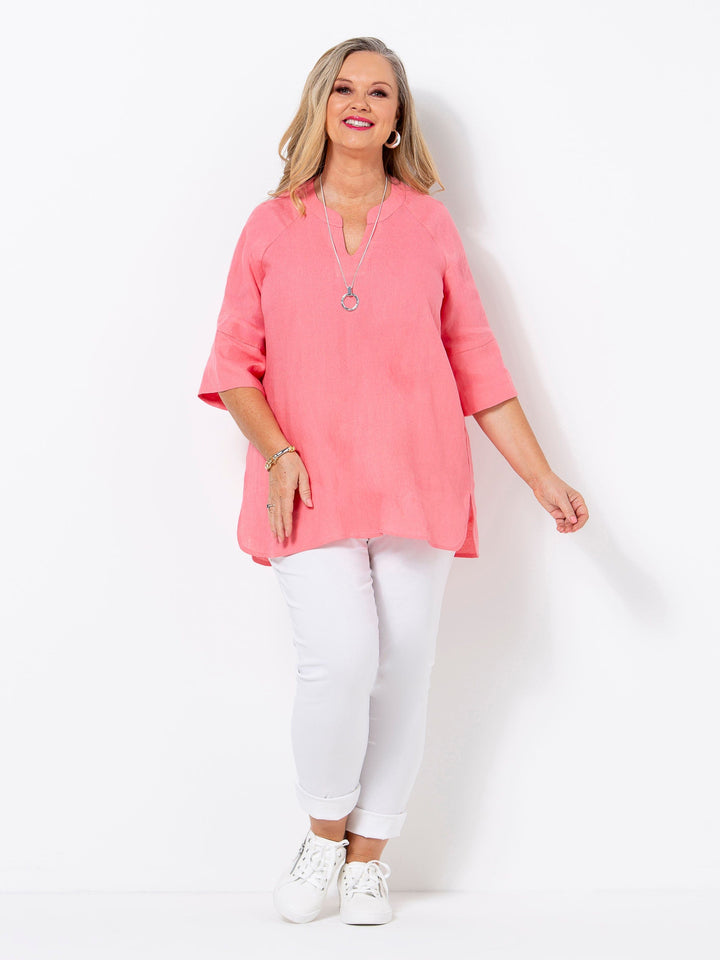 Rosy Pink Linen Top