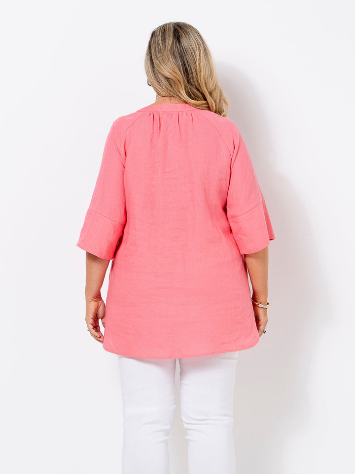 Rosy Pink Linen Top