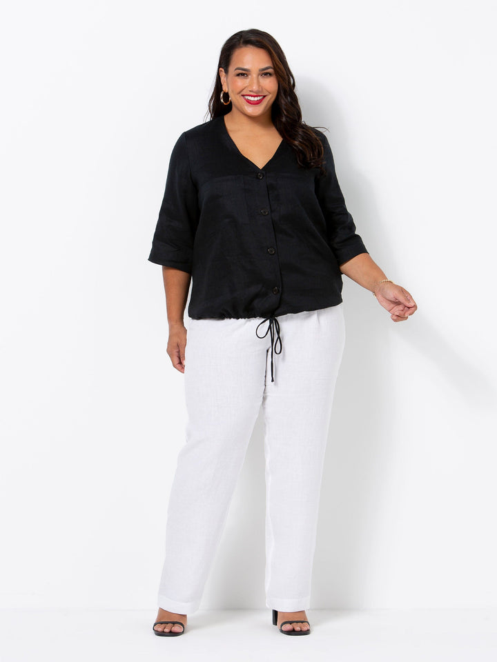 Black Havana Button V Shirt