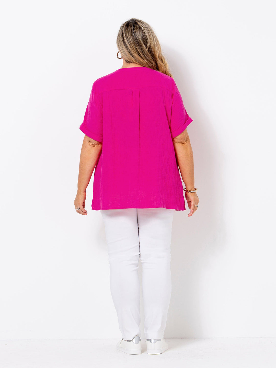 Hot Pink Crinkle Top