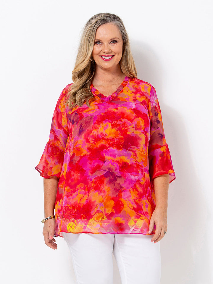 Sunburst Chiffon Top and Cami