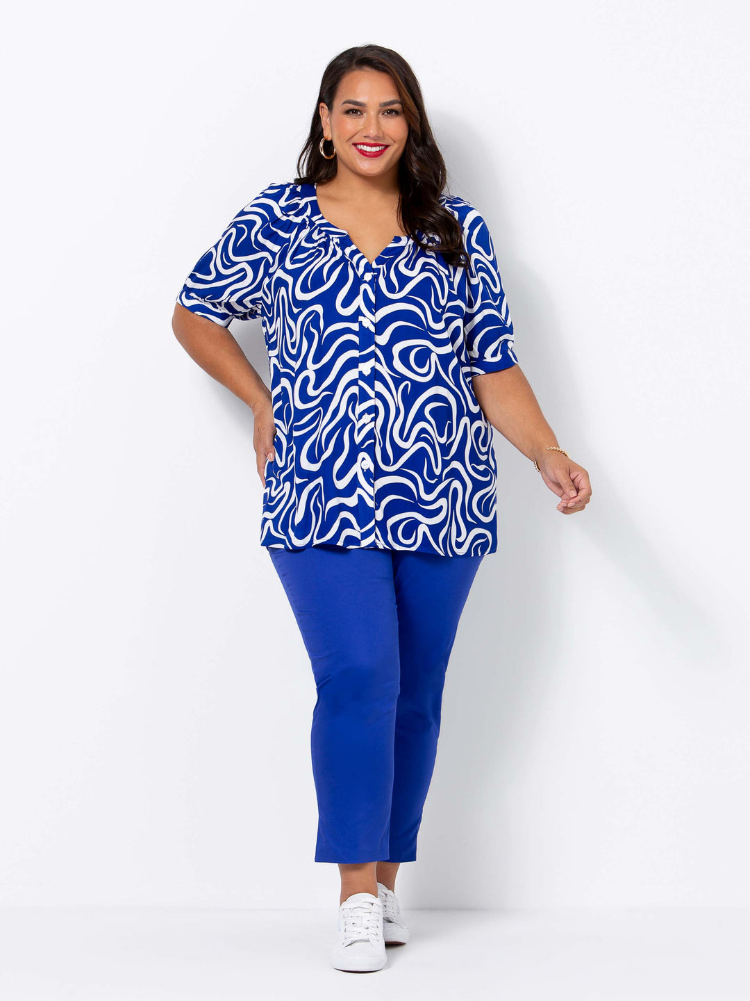 Blue Squiggles Top