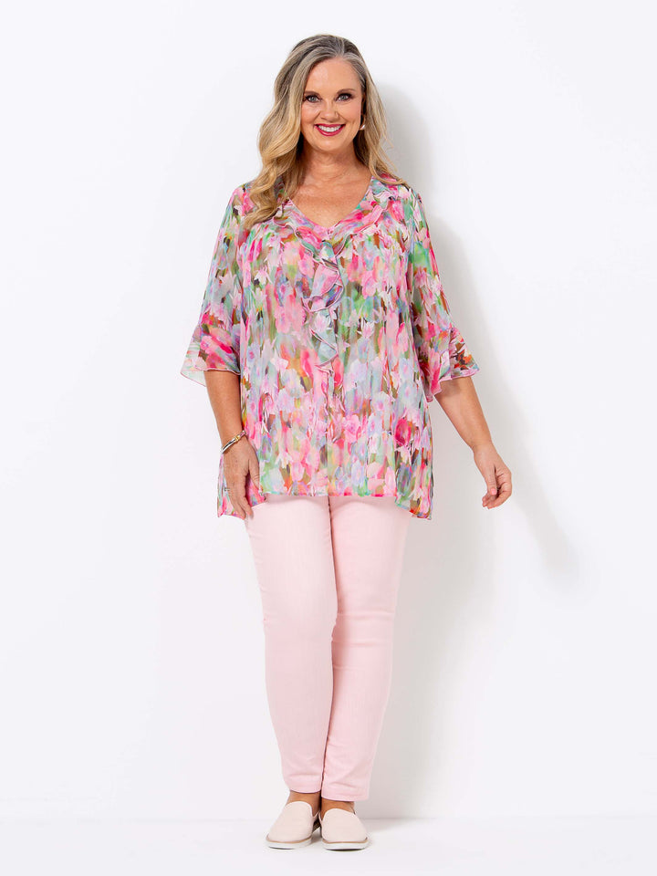 Watercolour Romance Frill Top