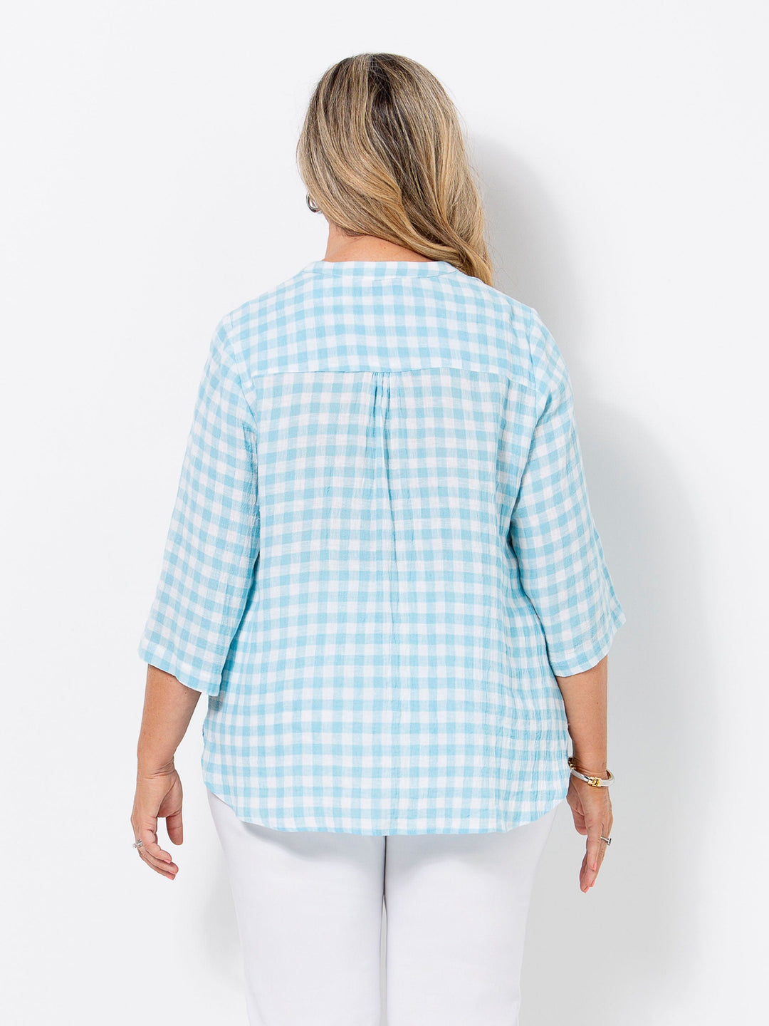 Aqua Gingham Shirt