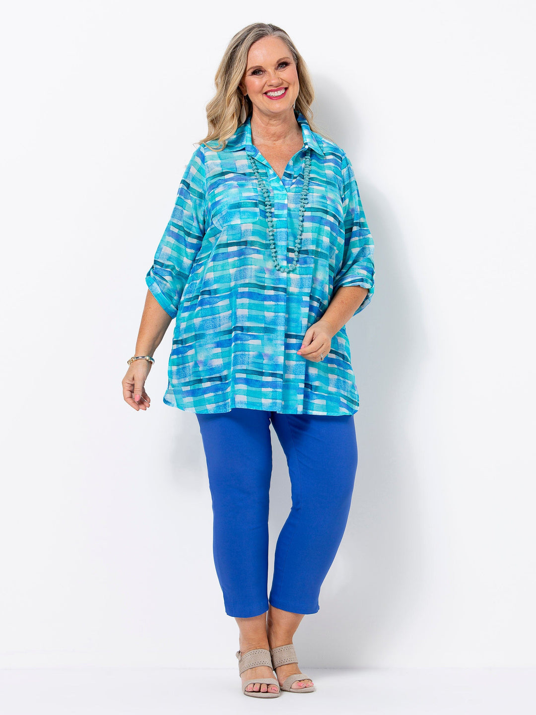 Silk Cotton Blueprint Shirt