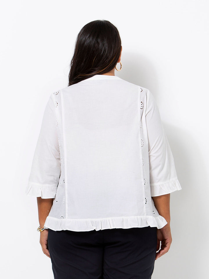 Tuck and Circle Broderie Shirt