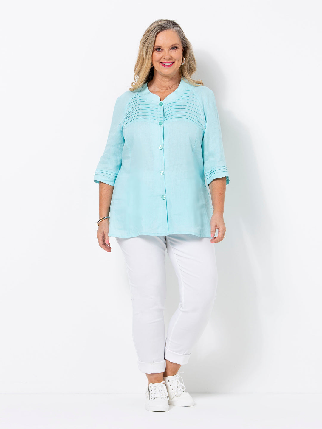 Tuck and Circle Broderie Shirt