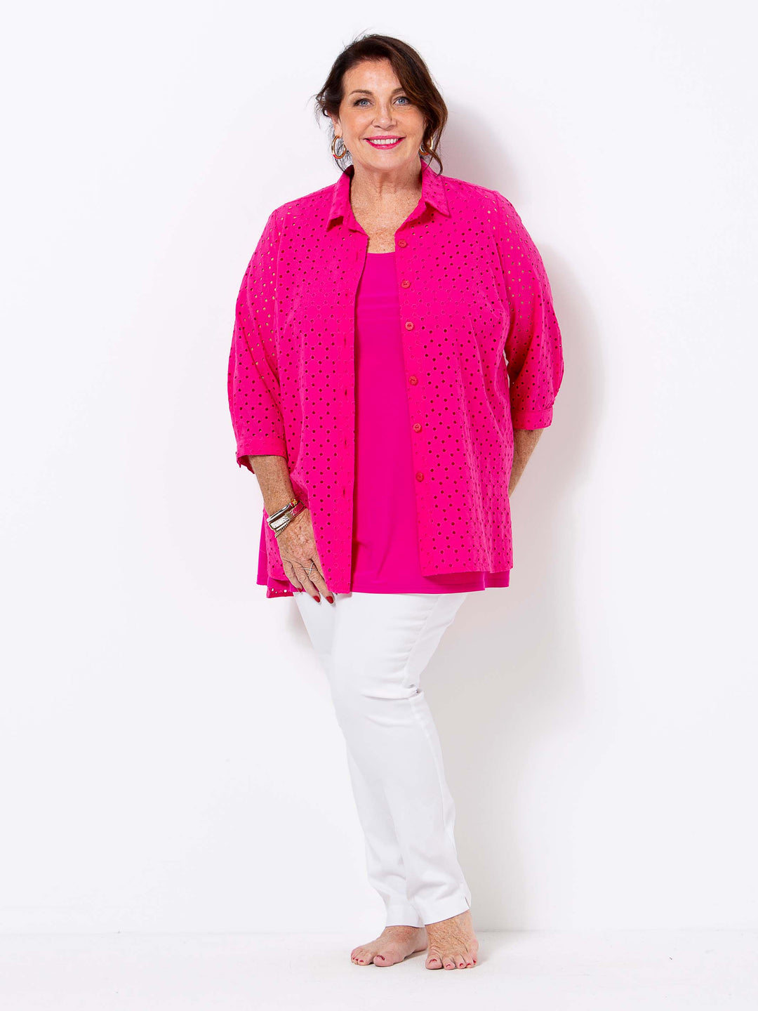 Hot Pink Broderie Shirt