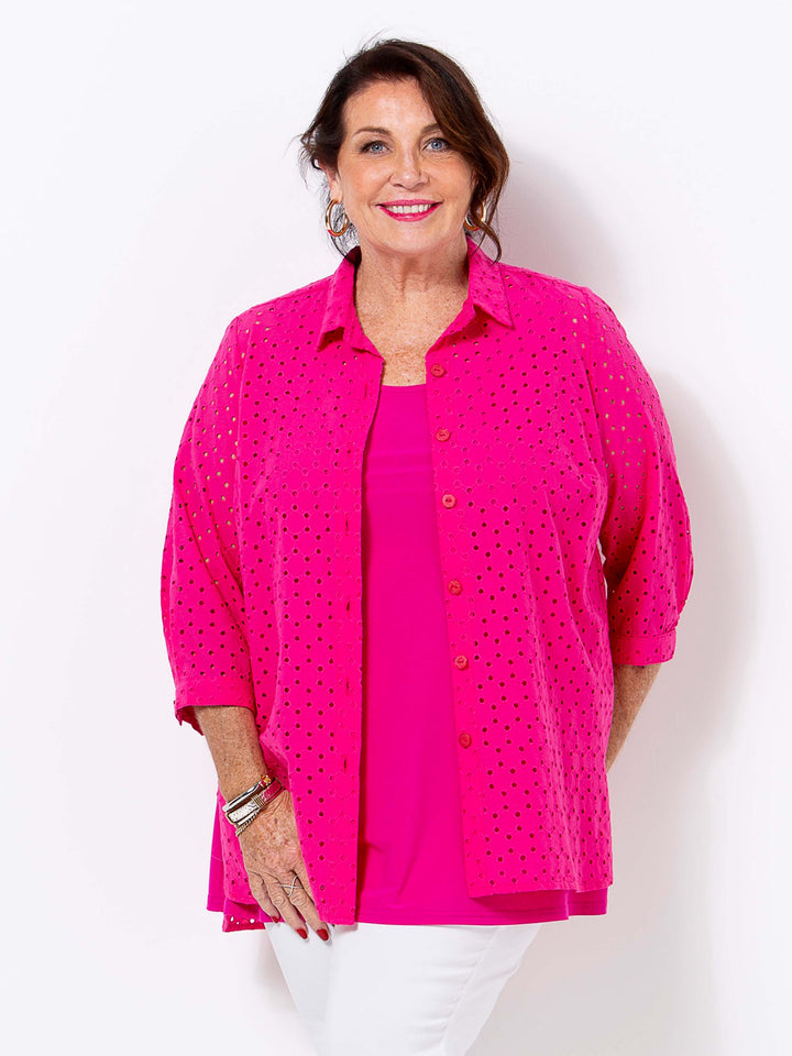 Hot Pink Broderie Shirt