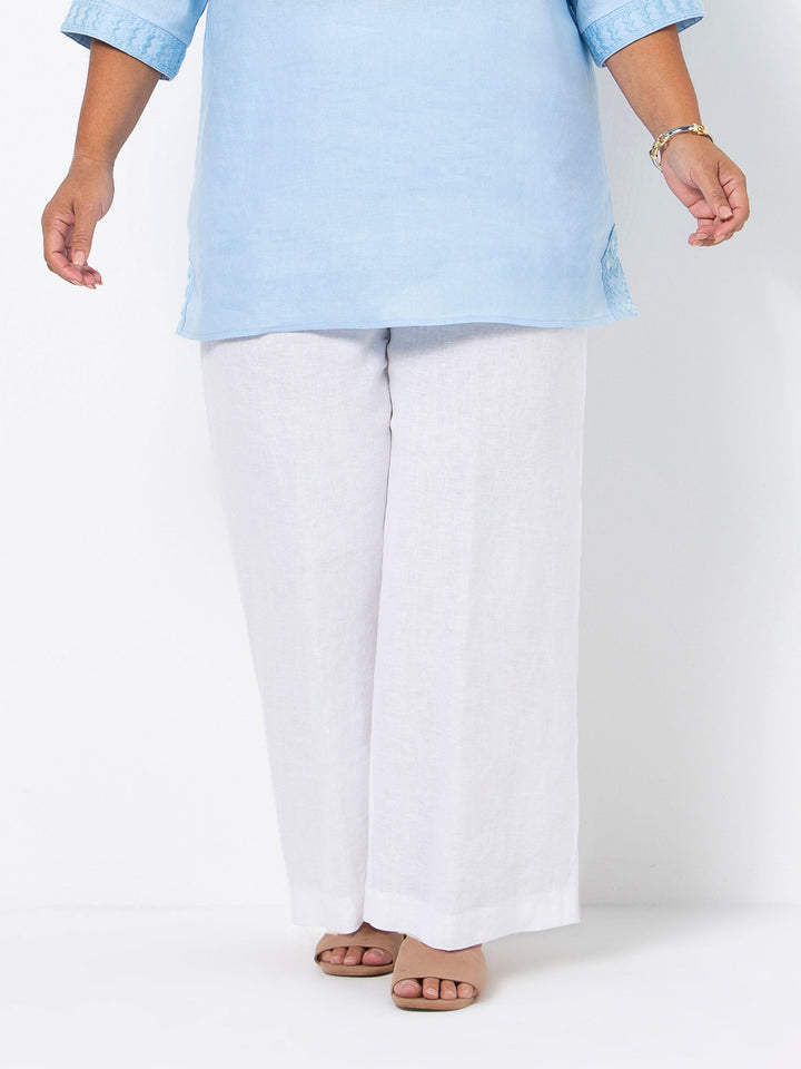 White Linen Wide Pant