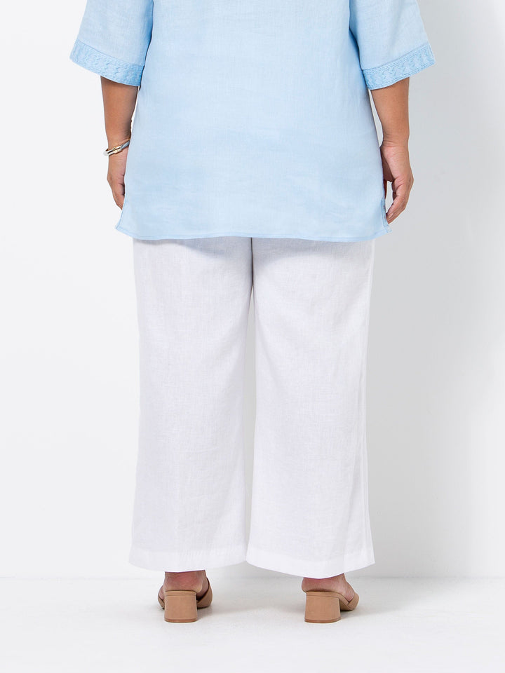 White Linen Wide Pant