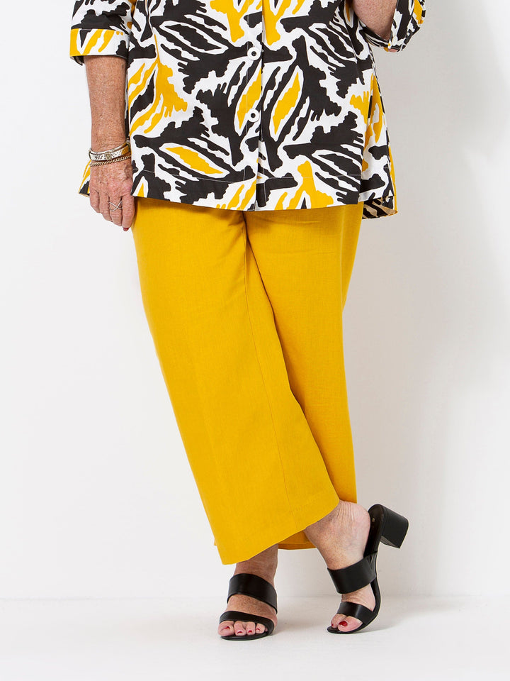 Bright Mustard Linen Pant