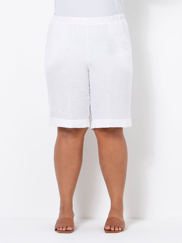 White Linen Shorts