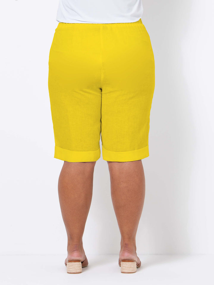Bright Mustard Linen Short