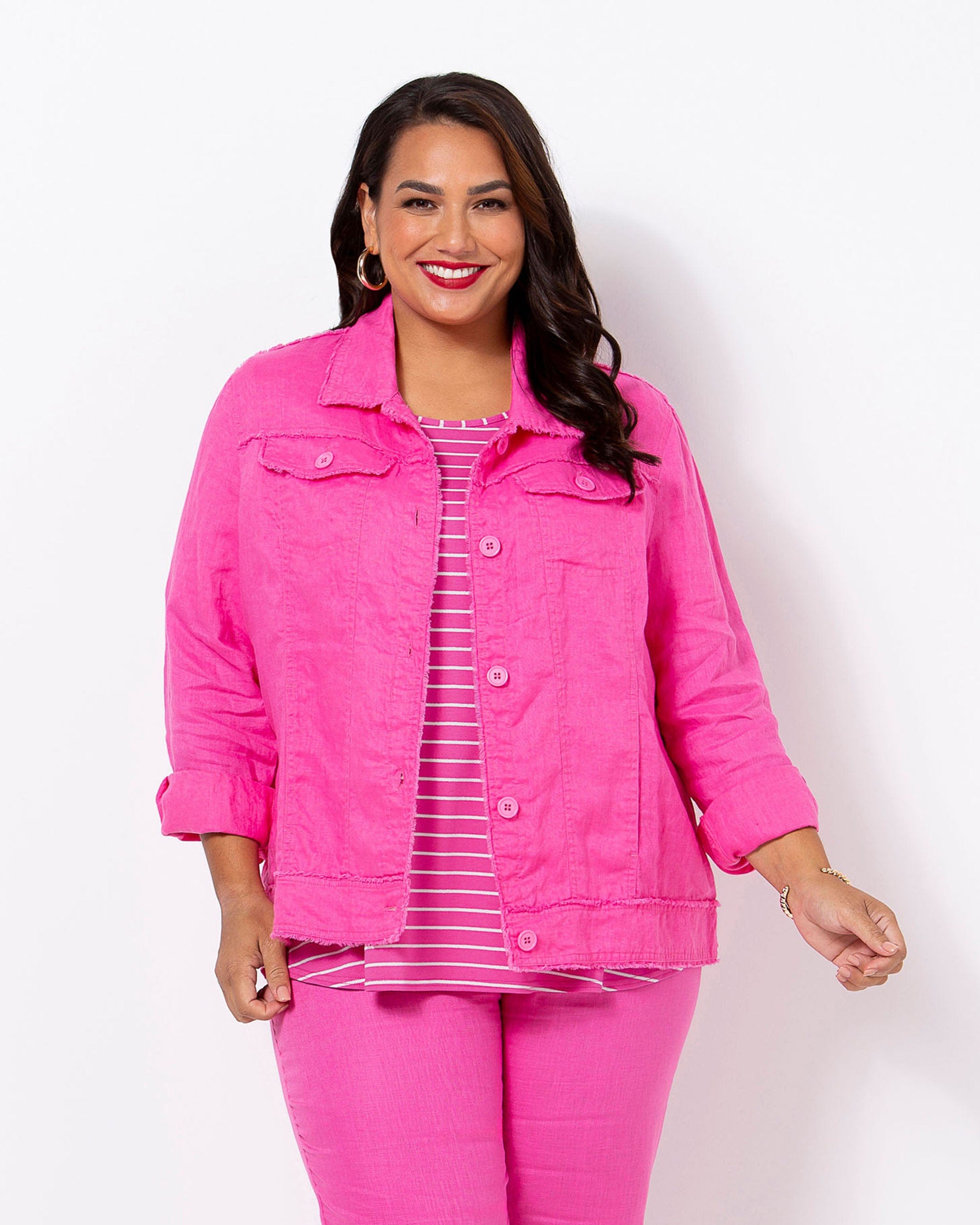 Shops plus size linen jacket