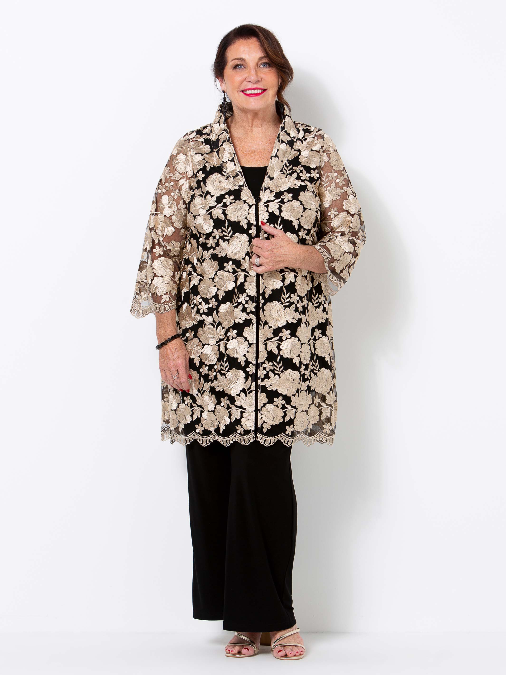 Golden Lace Jacket Swish Fashion