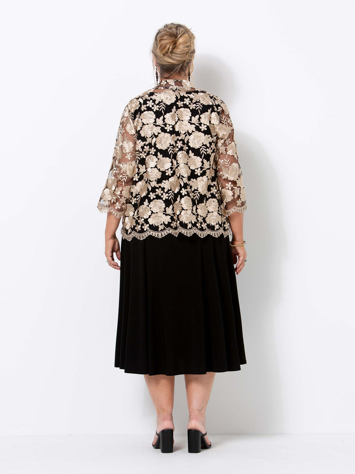 Golden Lace Collarless Jacket