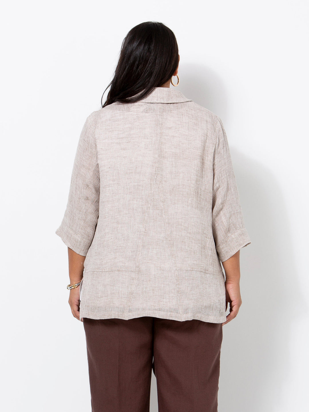 Oatmeal Crinkle Linen Jacket