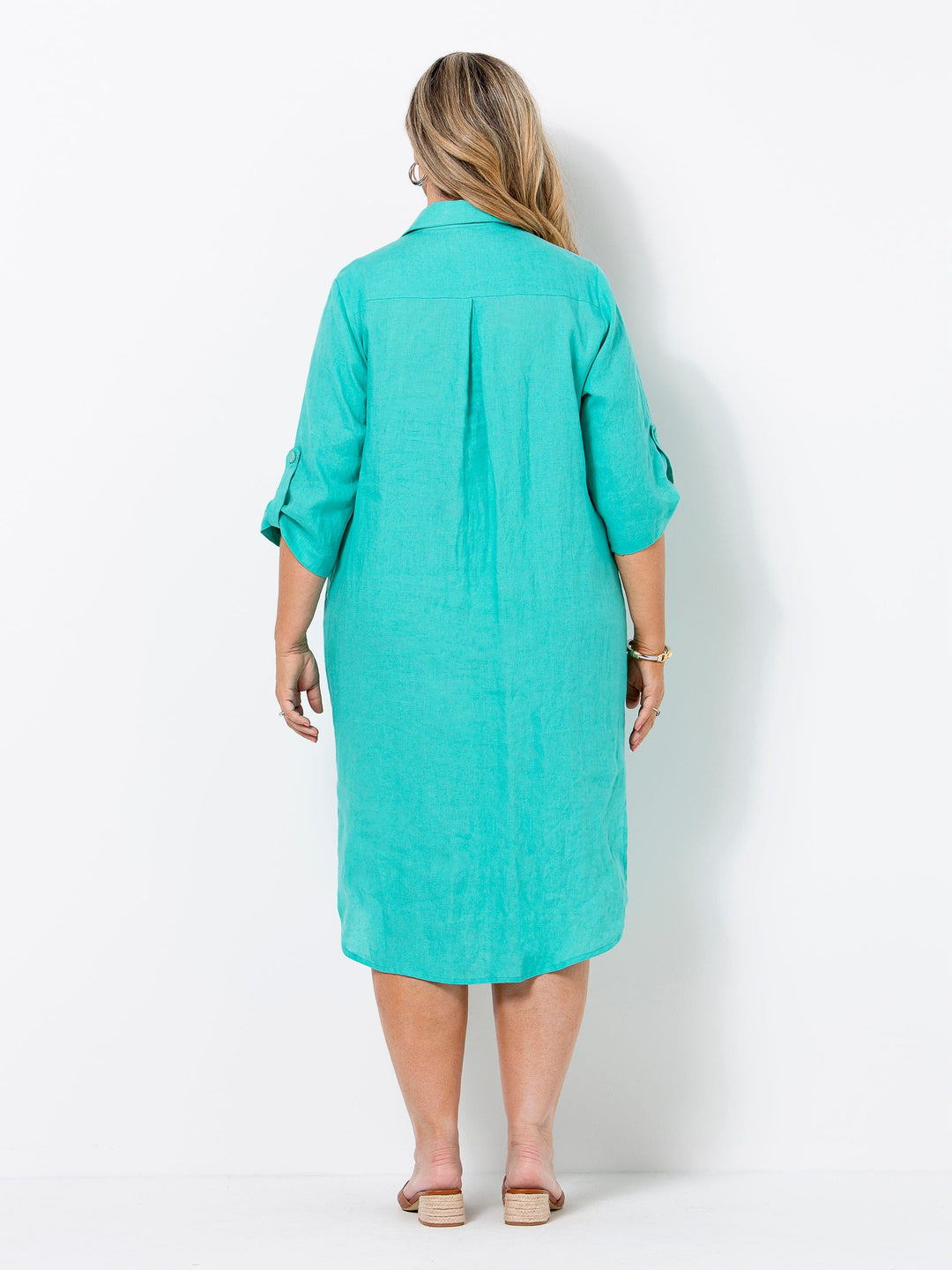 Florida Button Through Linen Dress