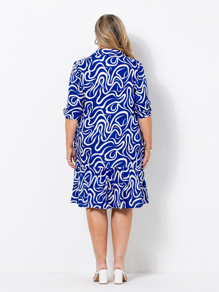 Blue Squiggles Dress