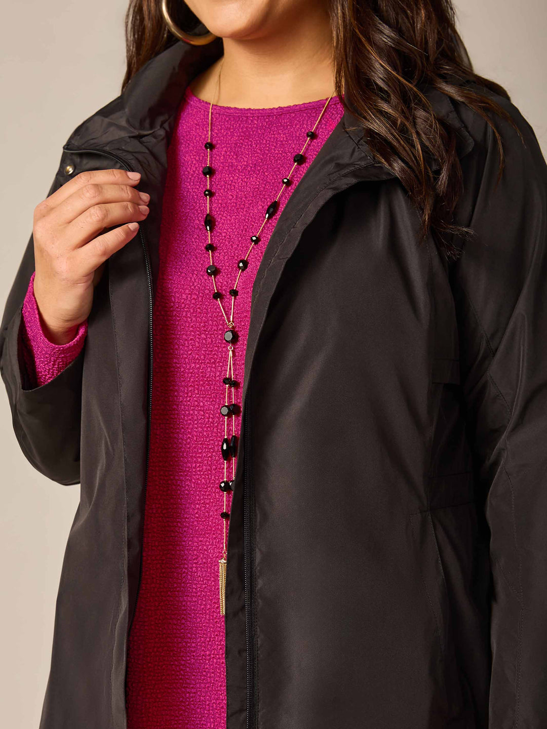 Showerproof Hooded Jacket - Black