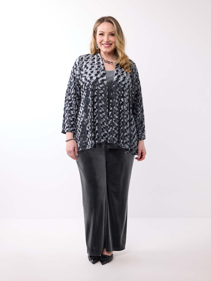 Velour Embossed Evening Jacket - Pewter Grey