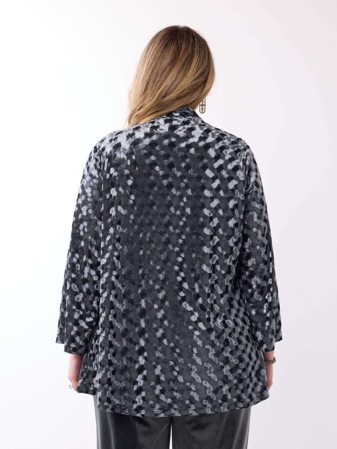 Velour Embossed Evening Jacket - Pewter Grey