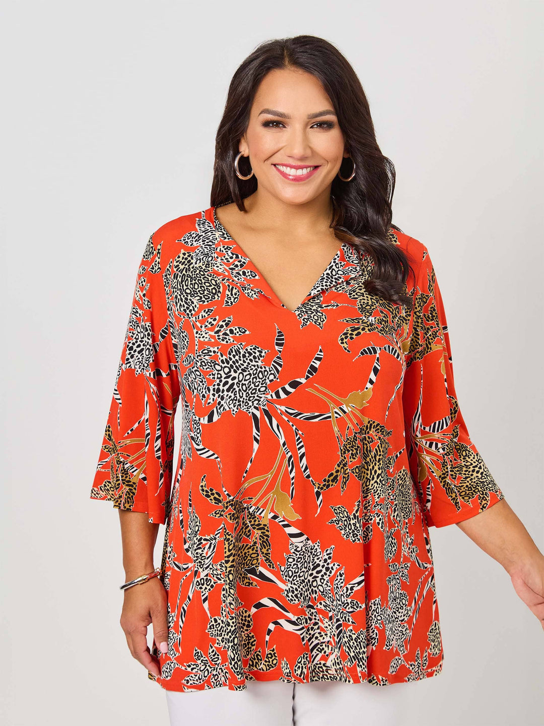 V-Neck Print Jersey Top - Wild & Native