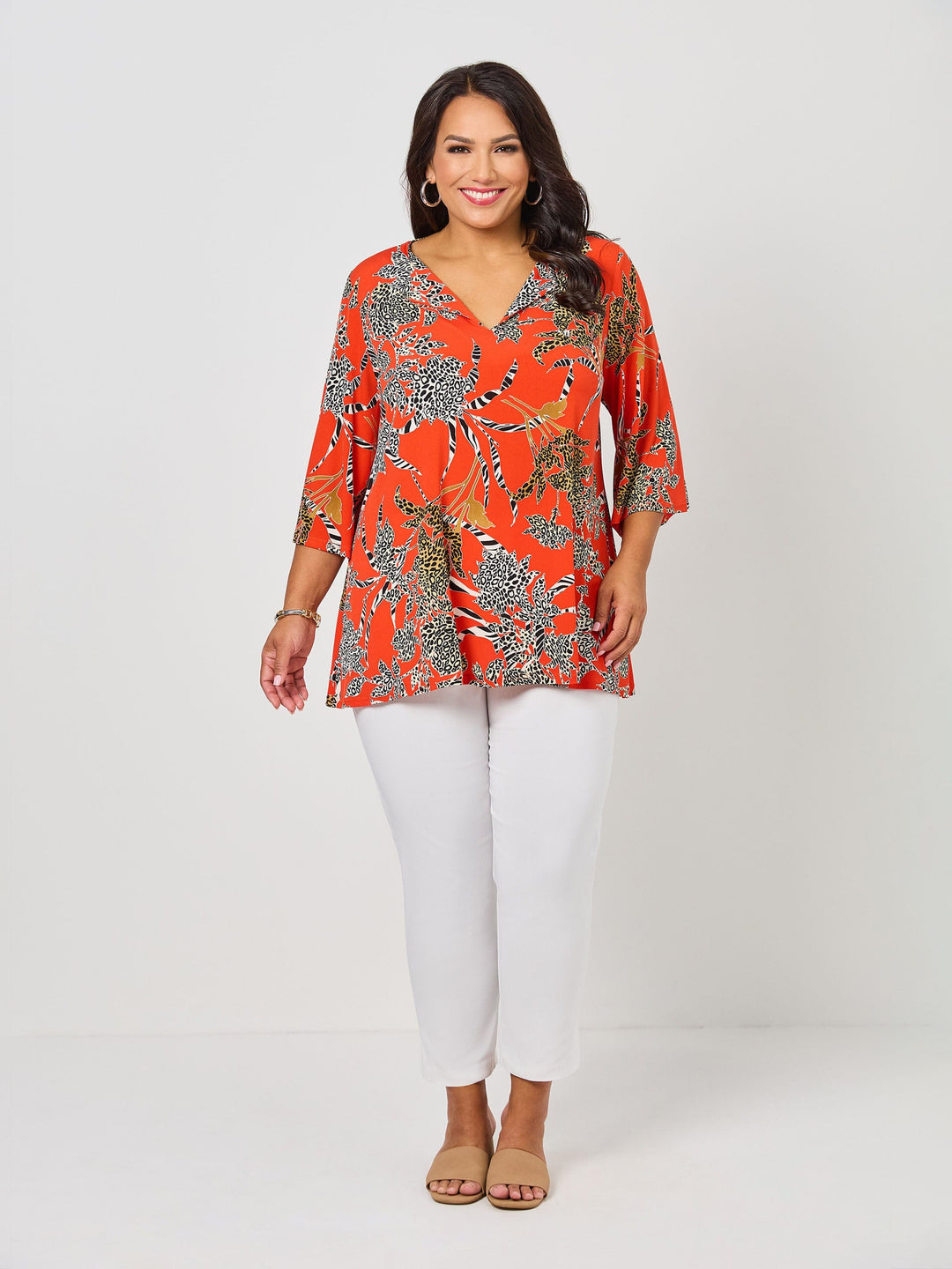 V-Neck Print Jersey Top - Wild & Native