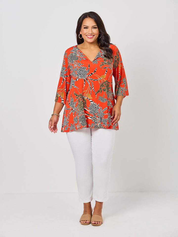 V-Neck Print Jersey Top - Wild & Native
