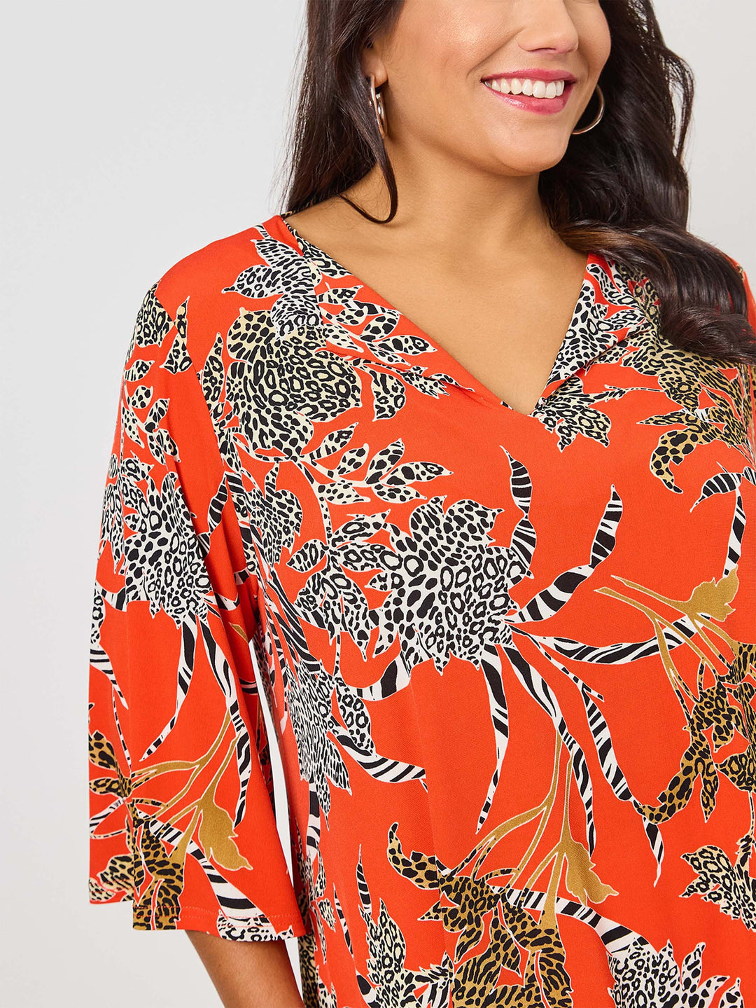 V-Neck Print Jersey Top - Wild & Native