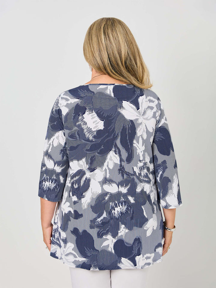 Open Neck Swing Jersey Top - Secluded Garden